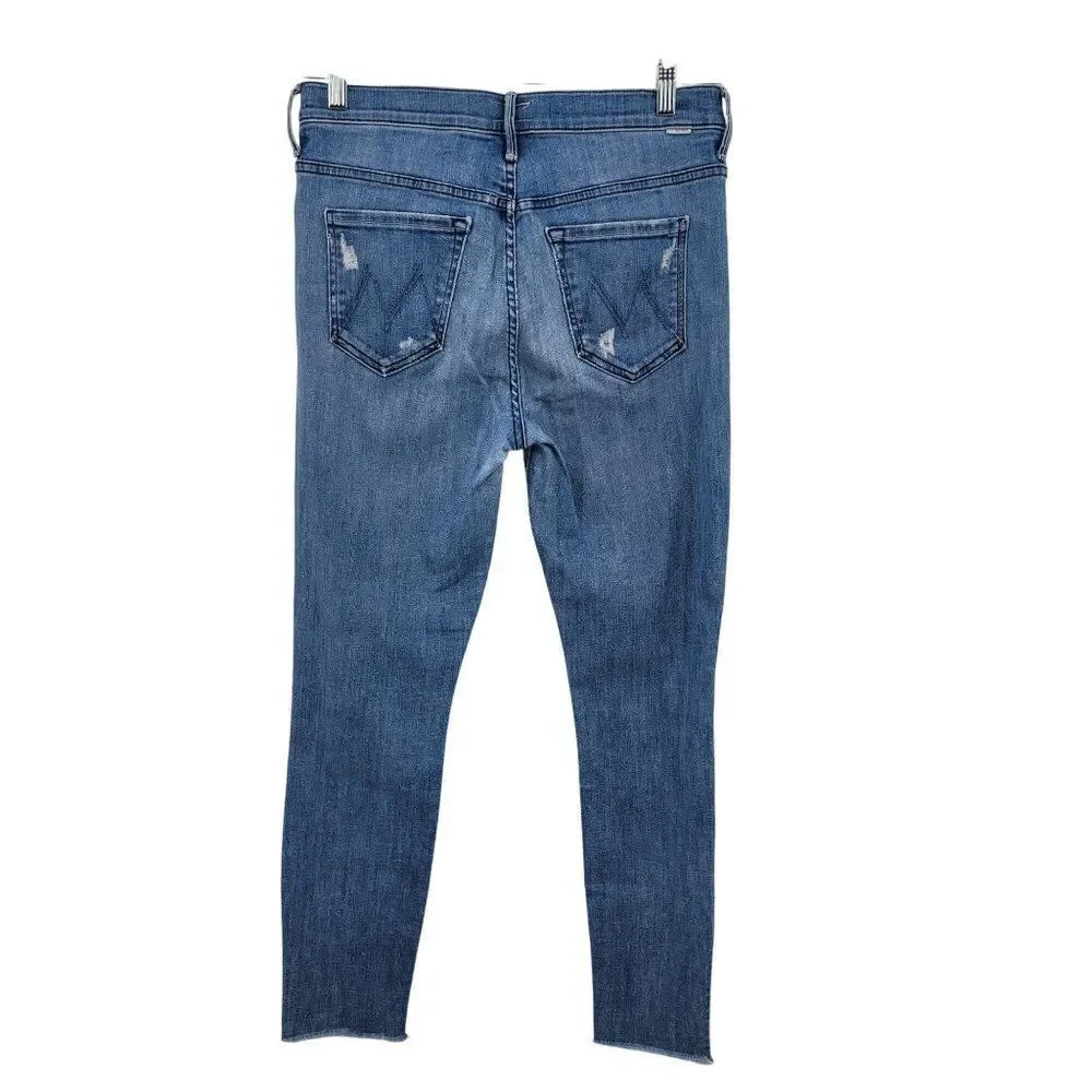 Mother The Stunner Ankle Fray Graffiti Girl Jeans 29 Medium Wash - Picture 10 of 14